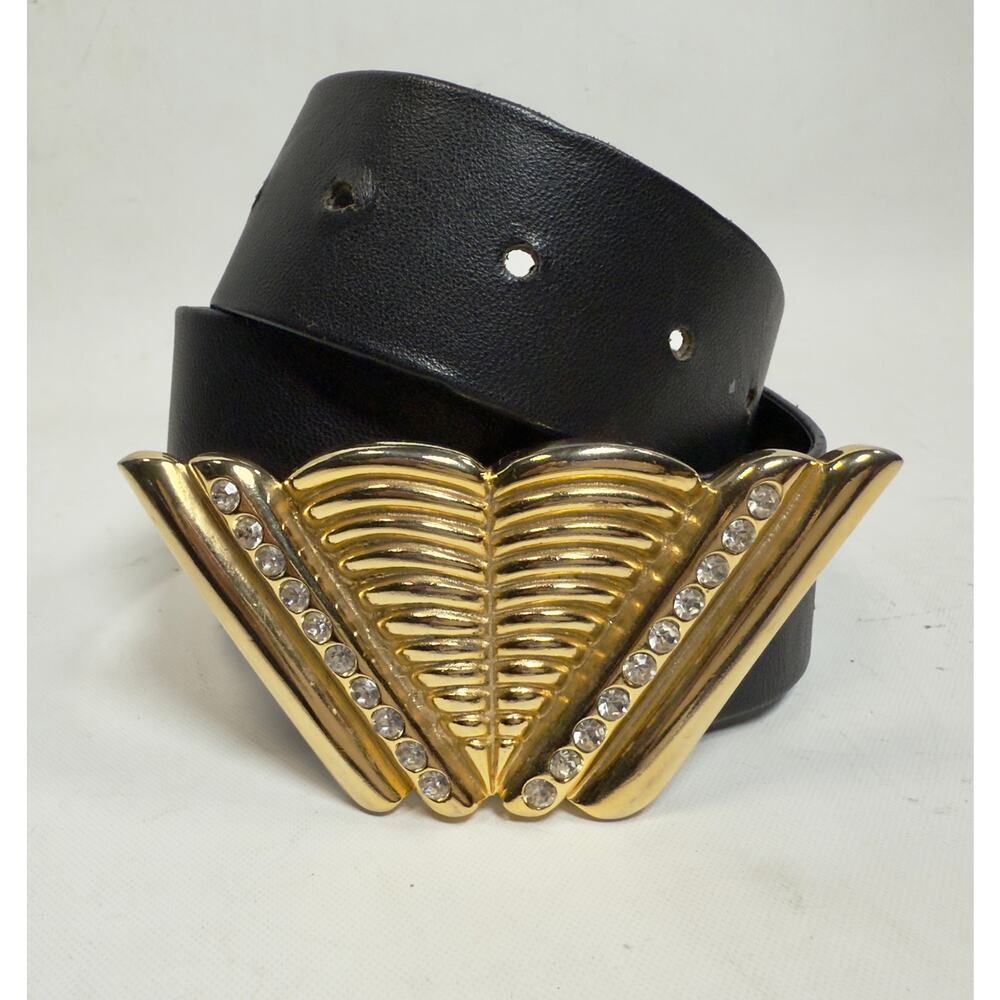 Vintage Georges Gallet Gold/Rhinestone Art Deco Belt size S